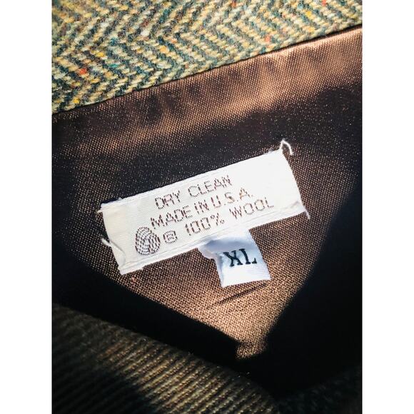 Men's Brown Brookstreet 100% Wool Bomber Jacket SZ XL - Picture 3 of 5